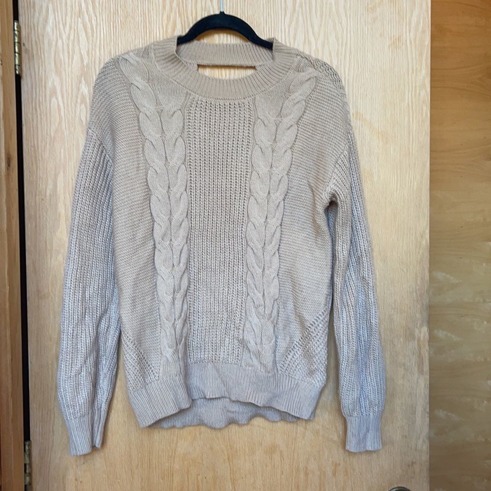Neutral Knit Sweater w/Keyhole Back - Picture 4 of 9
